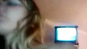 Amateur Couple Bent Over Blonde Girlfriend's Tight Ass on Bed