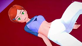 In the hentai, they undress Gwen on the bed to fuck her better.