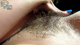 Watch That Huge Clit Throb in Her Hairy Pussy Close-Up Masturbation Session!