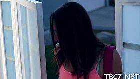 The black boy fucks the floozy hard, making her cum on his monster cock