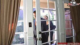 Busty Dark Haired Slut With Natural Tits Receives Intense Facial Cumshot