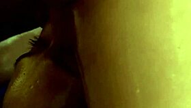 Oiled glam babe gets licked and fingered