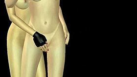 two cute girls in 3d cartoon explore lesbian fun with kisses and pussy rubbing in various positions
