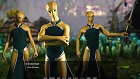 Alien babe fingers herself waiting for my cock in unending void