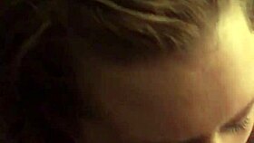 Stranger's face covered in cum after blowjob