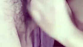 girlfriend teases on balcony and plays with pussy