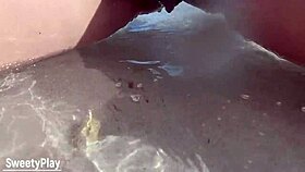 i, with my shaved pussy, pee on the public beach, oh no!