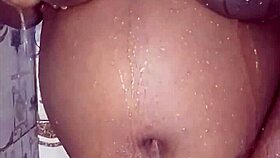 black thick ebony fucks and dances bathing in shower