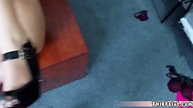 Cute sexy teen ALINA BELLE gets CAUGHT after SHOPLIFTING and faces ROUGH DOGGYSTYLE punishment