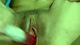 Latina teen with big natural tits masturbates solo in close-up softcore video.