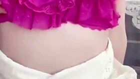 girlfriend teases on balcony and plays with pussy