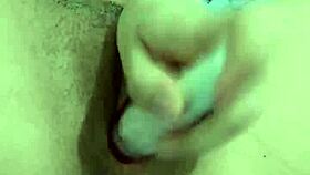 Latina teen with big natural tits masturbates solo in close-up softcore video.