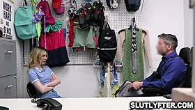 Young Tiny 18+ Blonde Demi Hawks Caught Red-Handed by Officer