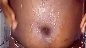 black thick ebony fucks and dances bathing in shower