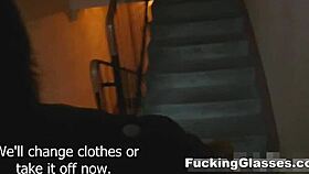 Glasses Coed Fucks Spontaneously on Top Floor