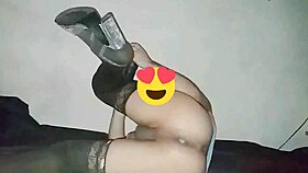 I bent over in lingerie for that dildo