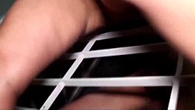 Fucking her juicy ass through the bars in public with big cock! 🍑😈