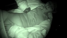 horny teen 18+ girl touches herself outside at night