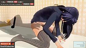 Uncensored erotic anime with ASMR voice features slow sex with a stunning beauty.