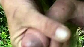 Outdoors Wanking in the Woods with My Hot Shaved Wife