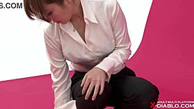 asian amateur maki momoi poses nude in lingerie photo session