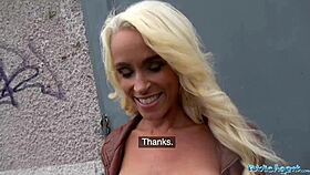 public agent fucks tattooed busty german blonde milf hard against a tree