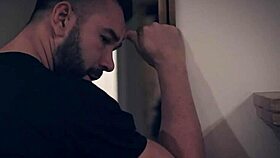 Homeless Teen 18+ Stalks Family Man, Leading to Deepthroat, Blowjob, and Cumshot on Her Hairy Pussy