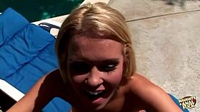 Spreading sunscreen on kinky blonde pawg leads to deepthroating and anal thrusts