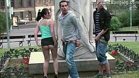 You daring a public threesome by the statue?