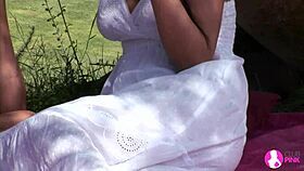 viv thomas hd lesbians blonde and brunette sex in garden