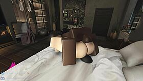 taking control in this girl's bedroom during a fun game session