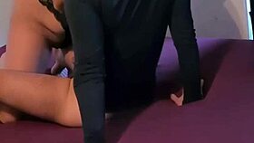 in lingerie and mask, i opened my slutty neighbor's door for some gay wife fun