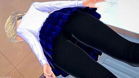 Gwen Stacy in nurse uniform gives footjob and cum play in 3D anime hentai