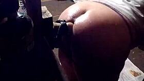 He enjoys butt fucking with a thin dildo.