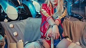 Skinny blonde Quiiin is a perfect cosplay harley Quinn 2