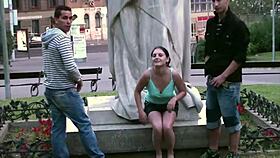 You daring a public threesome by the statue?