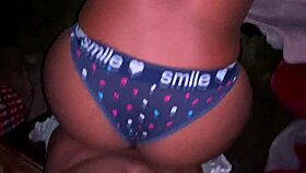 She whispers, Doing it at grandparents place, shhhh.