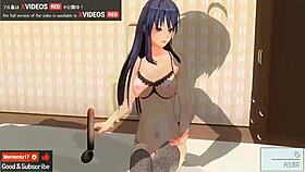 Uncensored erotic anime with ASMR voice features slow sex with a stunning beauty.