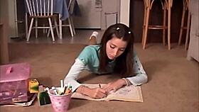 teen pokes crayon inside her tight little 18+ cunt, feeling every inch