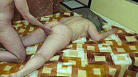 This stepmom with wide hips allows you to stick your hand and dick in the ass