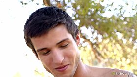 two handsome gay bodybuilders fucking bareback with big cocks.