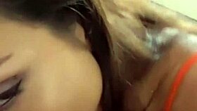 pov of sexy striptease turning into wet blowjob and fuck for italian lover