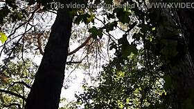 i helped a stranger cum in public nature with strapon dripping