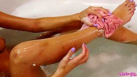 super hot college student in the bath interview