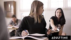 Adult Time - Voyeur Lesbian Teen 18+ Watches Aidra Fox And Kristen Scott Lick Each Others Pussies