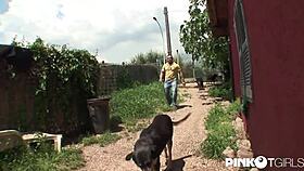 Two trans babes team up to devour a cock in a wild session.