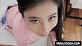 a story of an asian woman with big tits in a group setting, exploring interracial connections