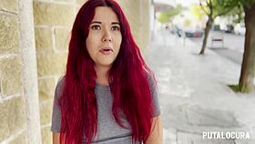 Hot redhead Lilly Brans gets pilled hard outdoors