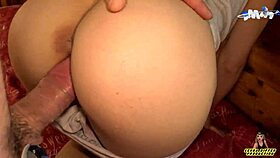 First sex with bent over doggystyle pounding action.