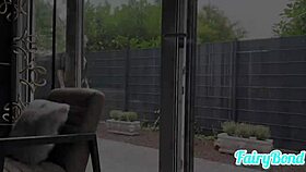 Shaved Pussy Squirts on Sofa POV